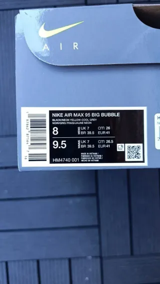 Nike Air Max 95 Big Bubble Neón Talla 41 Nuevas