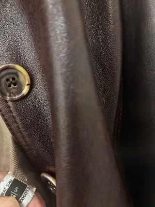 Americana Massimo Dutti Cuero Marrón Talla 36