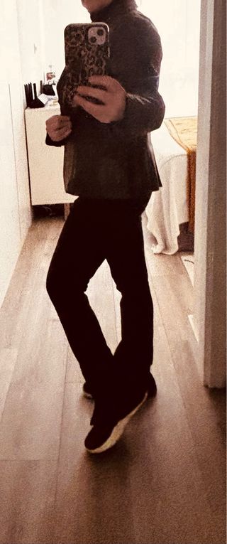 Americana Massimo Dutti Cuero Marrón Talla 36