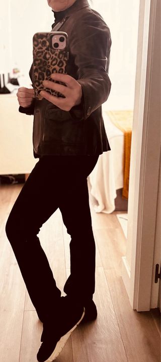 Americana Massimo Dutti Cuero Marrón Talla 36