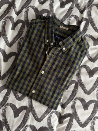 Camisa cuadros corte Customfit y cuello camisero