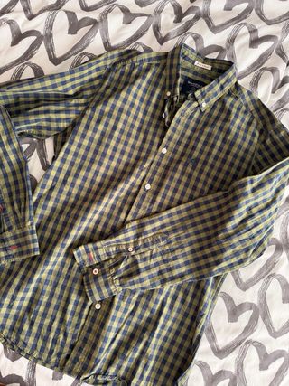 Camisa cuadros corte Customfit y cuello camisero