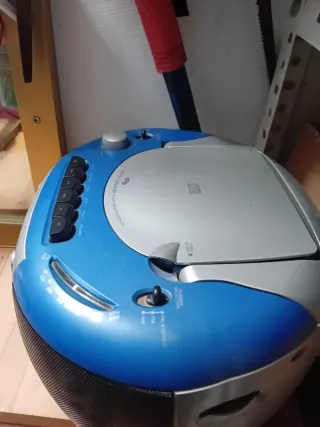 Radio CD Cassette Firstline Azul/Plata