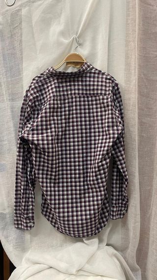 Camisa Tommy Hilfiger cuadros morada manga larga