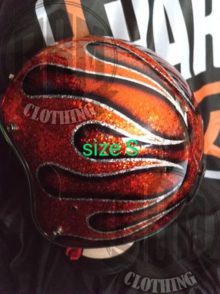 Casco flames orange Taglia S