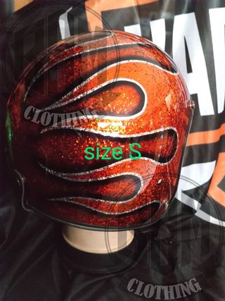 Casco flames orange Taglia S