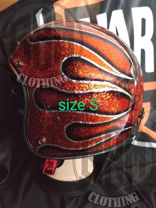 Casco flames orange Taglia S