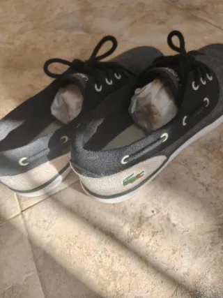 Zapatillas Nautico Lacoste Gris y Negro Talla 42