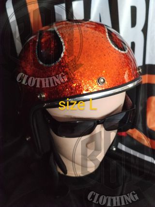Casco flames orange Taglia L