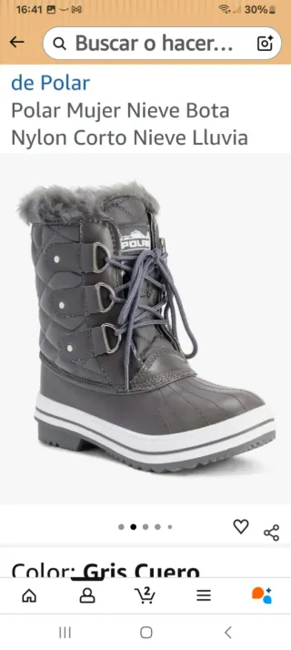 Botas de Nieve Polar Mujer Talla Corta