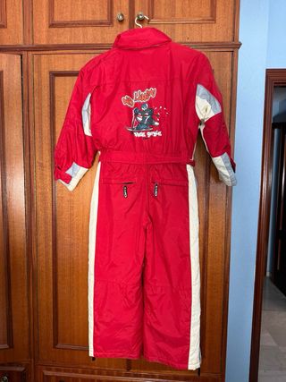 Mono de esquí rojo y blanco talla 6