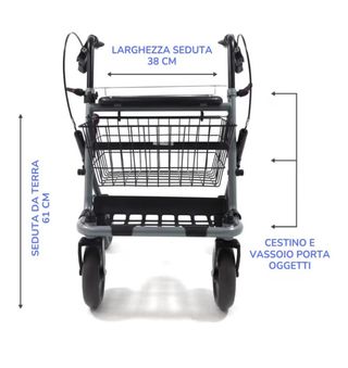 Deambulatore Anziani con Cesto