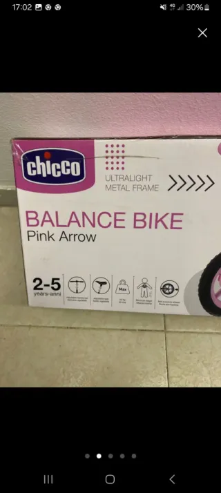 Bicicleta sin pedales Chicco Pink Arrow
