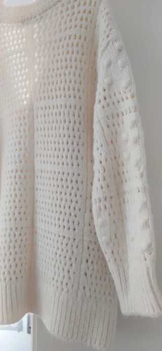 Cárdigan de punto beige talla única