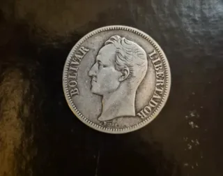 2 Monedas Plata Bolívar Libertador