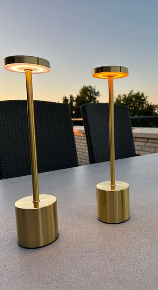 Coppia Lampade Design Gold Metallo