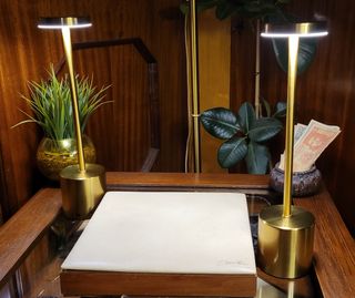 Coppia Lampade Design Gold Metallo