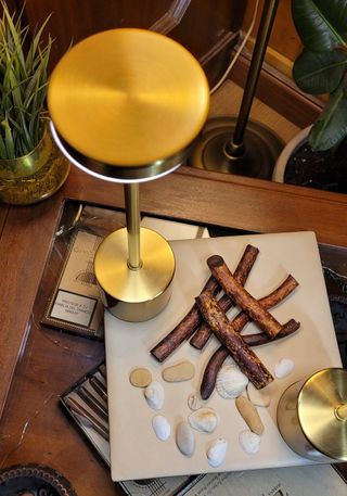 Coppia Lampade Design Gold Metallo