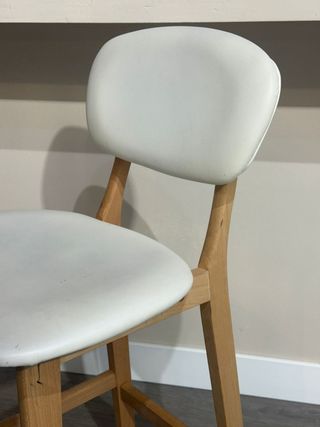 Taburetes Altos Asiento Acolchado Madera