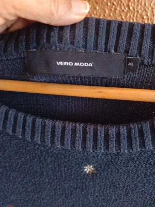 Jersey azul con flores bordadas Talla XL