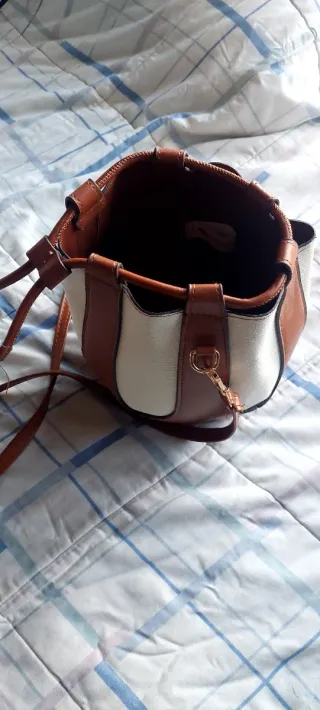 Bolso Balon Beige y Marrón