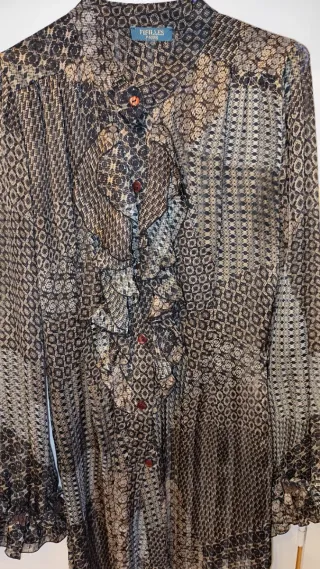 Blusón de seda manga larga