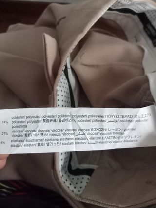 Pantalones beige mujer