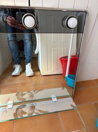 Espejo de baño metal y cristal