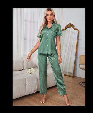 Pijama Satén Rayas Talla M