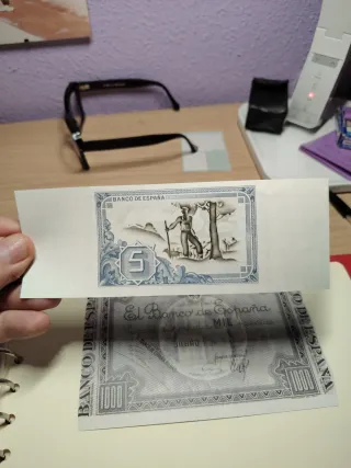 Facsímiles Billetes Pesetas 1937 (5, 10, 1000)