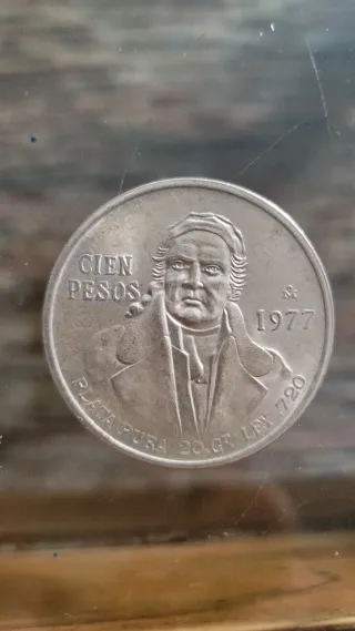 Moneda 100 Pesos México 1977 Plata Pura