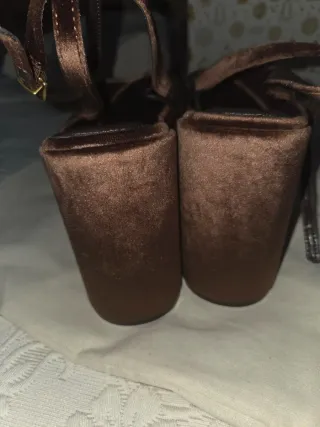 Sandalias Zara Marrones Cuña
