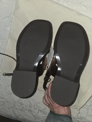 Sandalias Zara Marrones Cuña