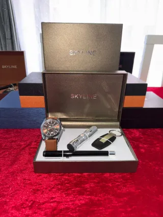 Reloj Skyline Marrón y Dorado