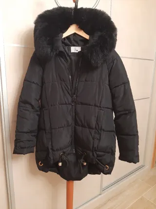 Parka Chamarra Negra Abrigo Talla L.