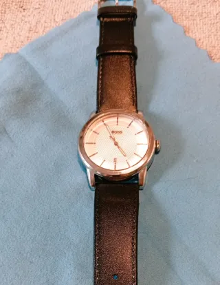 Reloj Hugo Boss Caballero, 42mm. Cuero negro Plat