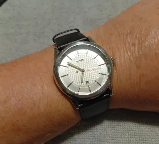 Reloj Hugo Boss Caballero, 42mm. Cuero negro Plat