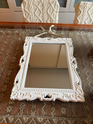 Espejo Decorativo Blanco con Marco