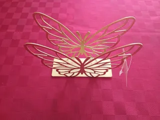 Porta tovaglioli farfalla oro traforato