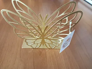Porta tovaglioli farfalla oro traforato