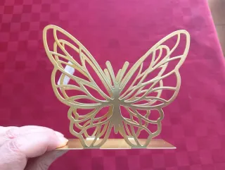 Porta tovaglioli farfalla oro traforato