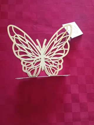 Porta tovaglioli farfalla oro traforato