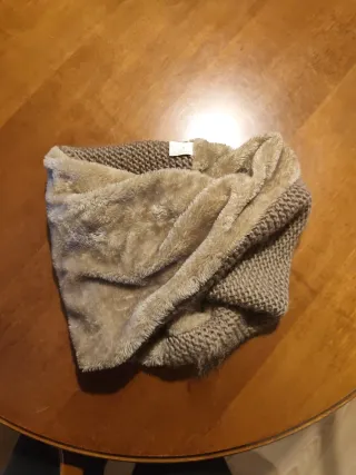 Bufanda de punto forrada beige/marrón