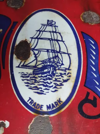 Antiguo cartel esmaltado Aceite motores Price's