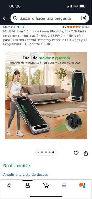 Tapis Roulant Pieghevole FOUSAE 5 in 1