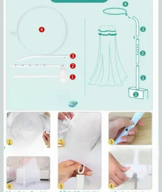 Mosquitera para cuna blanca