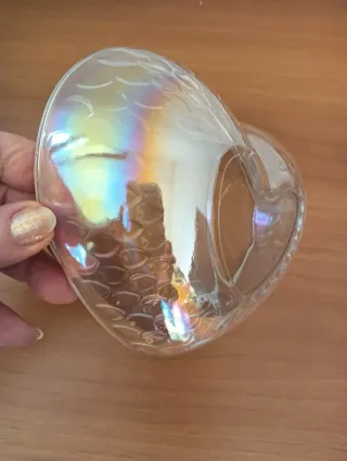 Ciotola cuore in vetro sfaccettato Nuova