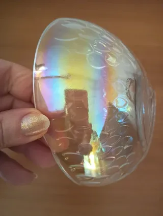 Ciotola cuore in vetro sfaccettato Nuova