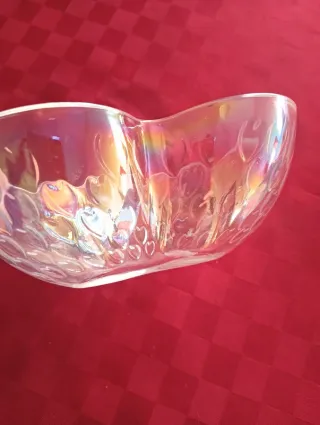 Ciotola cuore in vetro sfaccettato Nuova
