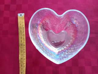 Ciotola cuore in vetro sfaccettato Nuova